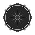 Tambourine vector black icon. Vector illustration drum on white background. Isolated black illustration icon of tambourine