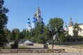 On the Tambov embankment near the Kazan Mother of God Monastery on a summer day