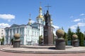 Monument to the St. Pitirim, Bishop of Tambov and Spaso-Preobrazhensky Cathedral