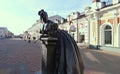 Pedestrian street in Tambov. Monument to Tambov Treasurer Avdotya Nikolaevna,