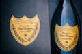 Close-up of Bottle of Champagne Dom Perignon Vintage 2005 near b