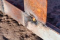 Tame welder. the welder welds iron. the welder welds metal. Royalty Free Stock Photo