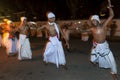 Tamerine Players or Pantherukaruwo perform at the Esala Perahera in Kandy, Sri Lanka.