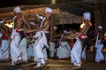 Tamerine Players (Pantherukaruwo) perform at the Esala Perahera in Kandy, Sri Lanka.