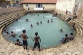 Tamil bathers enjoy a swim in Keerimalai Sacred Bath in the northern Sri Lankan region of Jaffna.