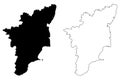 Tamil Nadu map vector