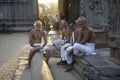 TAMIL NADY, INDIA - APRIL 14: An Unidentified Hindu brahmin monk