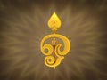 Tamil Om Symbol with Trident Royalty Free Stock Photo
