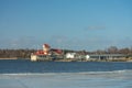Tammisari, Finland - March 25, 2021: View over the bay with ice left