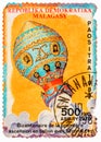 Tamp printed in the Malagasy shows bicentenary of the first balloon ascent with aeronauts