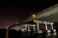 Tampa Bay - Bradenton Bridge at Night Royalty Free Stock Photo