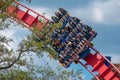 Excited faces of people enyoing a Sheikra rollercoaster ride at Busch Gardens Theme Park 20