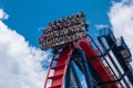 Excited faces of people enyoing a Sheikra rollercoaster ride at Busch Gardens Theme Park 2