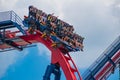 Excited faces of people enyoing a Sheikra rollercoaster ride at Busch Gardens Theme Park 16