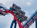 Excited faces of people enyoing a Sheikra rollercoaster ride at Busch Gardens Theme Park 14