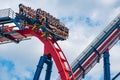 People having fun amazing Sheikra rollercoaster at Busch Gardens 7 Royalty Free Stock Photo