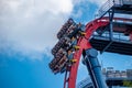 People having fun amazing Sheikra rollercoaster at Busch Gardens 2 Royalty Free Stock Photo