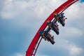 People having fun amazing Sheikra rollercoaster at Busch Gardens 4 Royalty Free Stock Photo