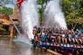 Sheikra roller coaster splashing on her ride at Busch Gardens 4 Royalty Free Stock Photo