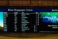 Blue Baggage Claim sign at Tampa International Airport Royalty Free Stock Photo