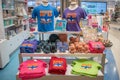 Colorful Daddy, Mommy and Baby Shark shirts at Tampa International Airport..