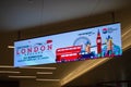 Colorful Discover London sign at Tampa International Airport