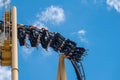 People having fun amazing Montu rollercoaster at Busch Gardens 1 Royalty Free Stock Photo