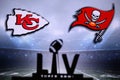 TAMPA BAY, USA, JANUARY, 25. 2021: Super Bowl LIV, the 55th Super Bowl 2020, Kansas City Chiefs vs. Tampa Bay Buccaneers. American