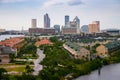 Tampa city skyline, panoramic view on modern skyscrapers