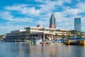 Tampa Convention Center and colorful taxi boats 4