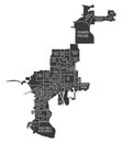 Tampa Florida city map USA labelled black illustration