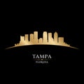 Tampa Florida city silhouette black background