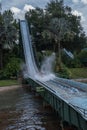 TAMPA, FLORIDA - MAY 05, 2015: Attractions in Busch Gardens Tampa Bay. Florida. Water Splash. Royalty Free Stock Photo