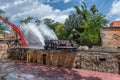 TAMPA, FLORIDA - MAY 05, 2015: Attractions in Busch Gardens Tampa Bay. Florida. Water Splash. Royalty Free Stock Photo