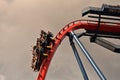 Funny people enjoying terrific Sheikra Rollercoaster at Bush Gardens Tampa Bay.