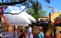 Tampa, Florida, U.S - September 21, 2019 - Water splash from Sheikra roller coaster ride at Busch Garden