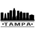 Tampa Florida USA America City Icon Vector Art Design Skyline Night Flat Shadow