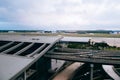 Tampa TPA airport terminal train system in Florida Royalty Free Stock Photo