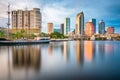 Tampa, Florida, USA downtown skyline on the bay Royalty Free Stock Photo