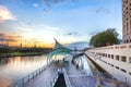 Tampa Riverwalk At Sunset