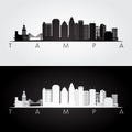 Tampa USA skyline and landmarks silhouette