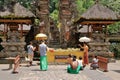 Tampak Siring, Tampaksiring, Bali, Indonesia - January 31 2024: people visit the Tirta Empul temple (Holy Spring Water Temple