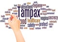 Tampax word cloud hand writing concept Royalty Free Stock Photo