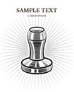 Tamper barista tool vector design of banner Royalty Free Stock Photo