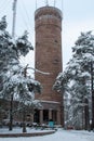 Pyynikki Observation Tower and cafe in Tampere, Finland during winter
