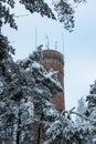 Top of Pyynikki Observation Tower in Tampere, Finland during winter