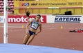 ANNA HALL USA, american track and field athlete on heptathlon event in the IAAF World U20 Royalty Free Stock Photo