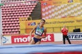 ANNA HALL USA, american track and field athlete on heptathlon event in the IAAF World U20 Royalty Free Stock Photo