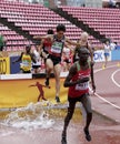 Athletes running 3000 metres STEEPLECHASE on the IAAF World U20 Championship in Tampere, Finland 12 Royalty Free Stock Photo