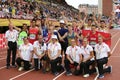 Athlets after decathlon on the IAAF World U20 Championship in Tampere, Finland 11th July, 2018 Royalty Free Stock Photo